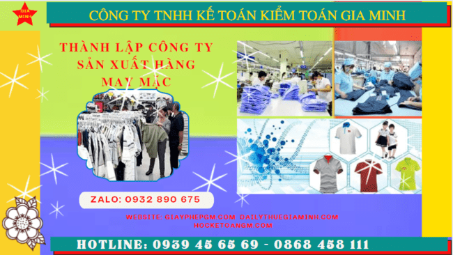 Thành lập công ty sản xuất hàng may mặc tại vĩnh phúc 14 Thủ tục đăng ký kinh doanh công ty sản xuất hàng may mặc tại Vĩnh Phúc