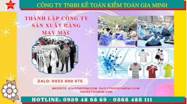 Thủ tục đăng ký kinh doanh công ty sản xuất hàng may mặc tại Vũng Tàu