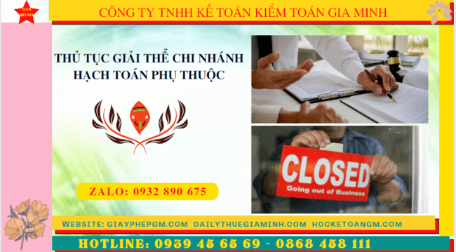 THỦ TỤC GIẢI THỂ CHI NHÁNH HẠCH TOÁN PHỤ THUỘC TẠI KIÊN GIANG 4 Thủ tục giải thể chi nhánh hạch toán phụ thuộc tại Kiên Giang