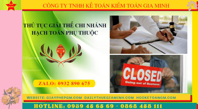 Thủ tục giải thể chi nhánh hạch toán phụ thuộc tại Quận Ninh Kiều