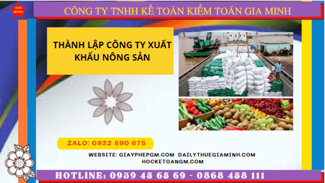 Thủ tục mở công ty xuất khẩu nông sản tại Bạc Liêu