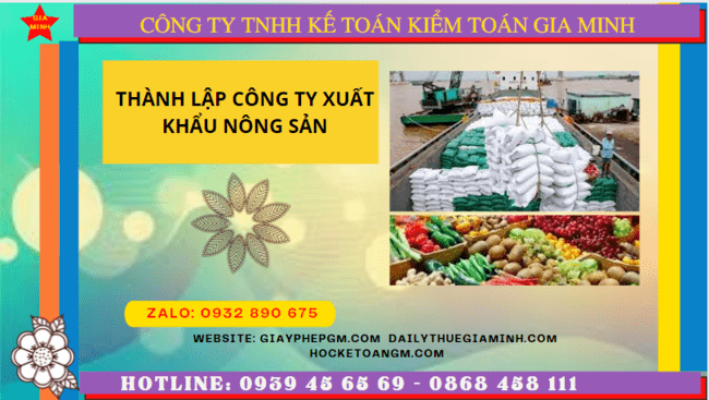 Thủ tục mở công ty xuất khẩu nông sản tại Bình Định