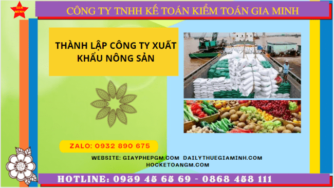 Thủ tục mở công ty xuất khẩu nông sản tại Bình Dương