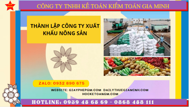 Thủ tục mở công ty xuất khẩu nông sản tại Gia Lai
