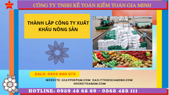 Thủ tục mở công ty xuất khẩu nông sản tại Hà Tĩnh
