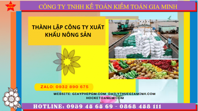Thủ tục mở công ty xuất khẩu nông sản tại Huế