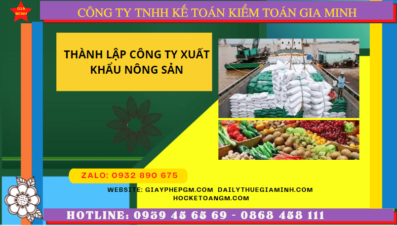 Thủ tục mở công ty xuất khẩu nông sản tại Nam Định