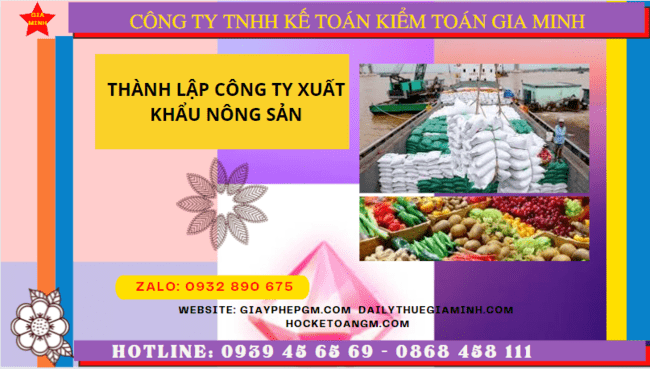 thành lập công ty xuất khẩu nông sản tại ninh bình 6 Thủ tục mở công ty xuất khẩu nông sản tại Ninh Bình