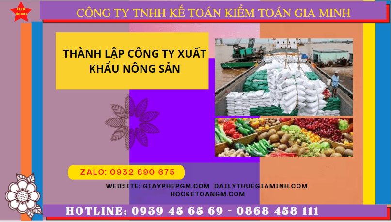 Thủ tục mở công ty xuất khẩu nông sản tại Quảng Bình
