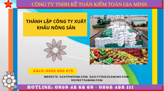 Thành lập công ty xuất khẩu nông sản tại quảng ngãi 8 Thủ tục mở công ty xuất khẩu nông sản tại Quảng Ngãi
