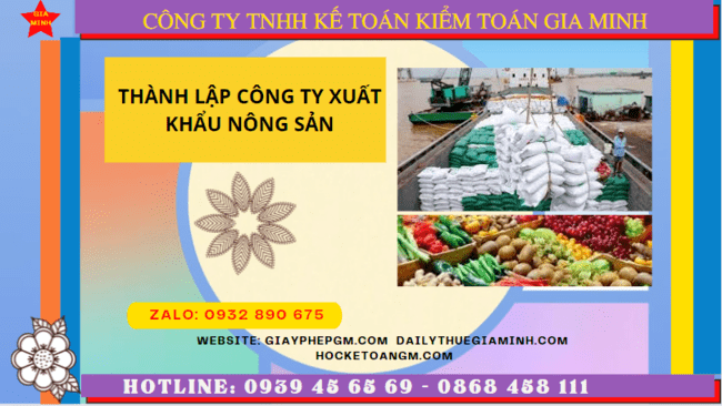 Thủ tục mở công ty xuất khẩu nông sản tại Thành Phố Hưng Yên