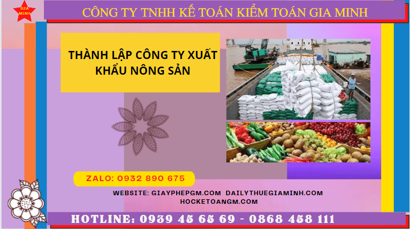 Thủ tục mở công ty xuất khẩu nông sản tại Tiền Giang