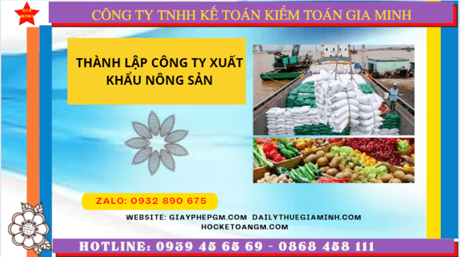 Thủ tục mở công ty xuất khẩu nông sản tại TP Cần Thơ