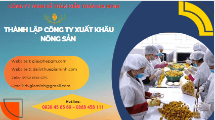 Thủ tục mở công ty xuất khẩu nông sản tại TPHCM 