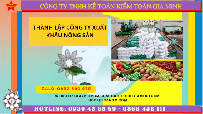 Thủ tục mở công ty xuất khẩu nông sản tại Trà Vinh