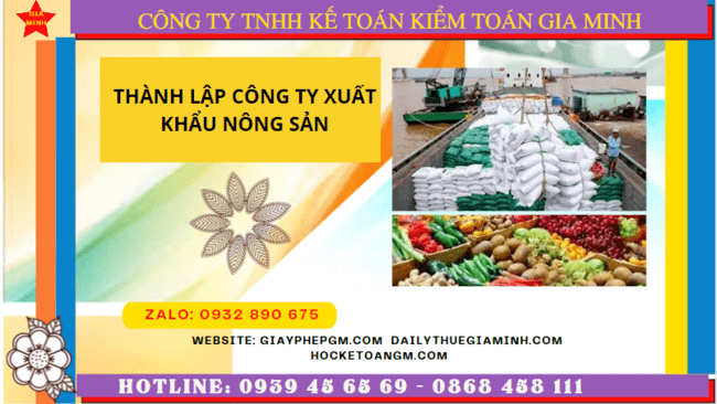Thủ tục mở công ty xuất khẩu nông sản tại Vĩnh Long