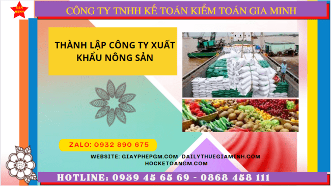 Thủ tục mở công ty xuất khẩu nông sản tại Vũng Tàu