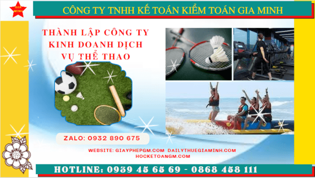 Thủ tục thành lập công ty kinh doanh dịch vụ thể thao tại Nghệ An