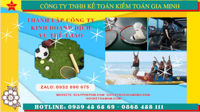 Thủ tục thành lập công ty kinh doanh dịch vụ thể thao tại Thái Bình