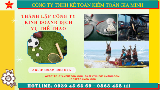 Thủ tục thành lập công ty kinh doanh dịch vụ thể thao tại Thành Phố Thủ Đức 