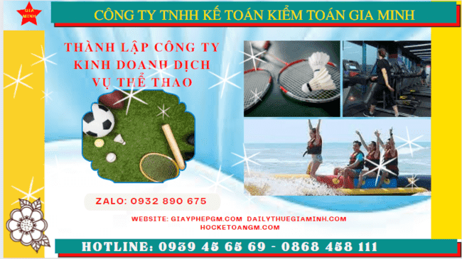 Thủ tục thành lập công ty kinh doanh dịch vụ thể thao tại Vĩnh Phúc