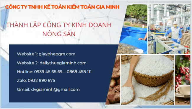 Thủ tục thành lập công ty kinh doanh nông sản tại An Giang