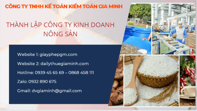 Thủ tục thành lập công ty kinh doanh nông sản Bà Rịa Vũng Tàu