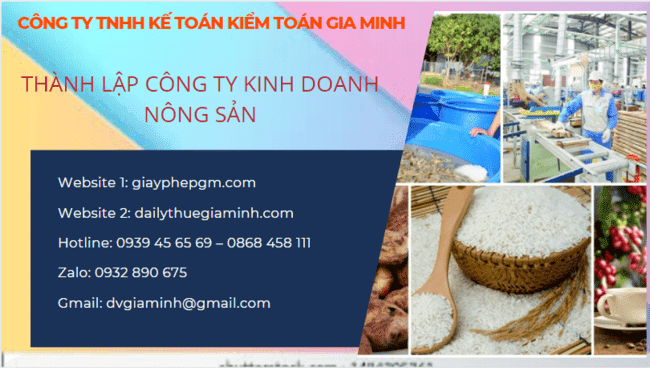 Thủ tục thành lập công ty kinh doanh nông sản tại Bình Phước