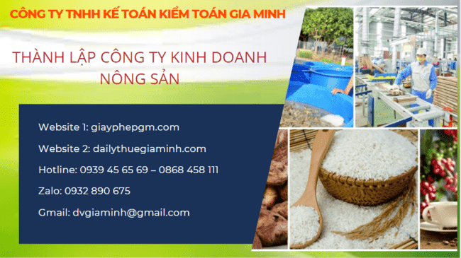 Thủ tục thành lập công ty kinh doanh nông sản Hòa Bình