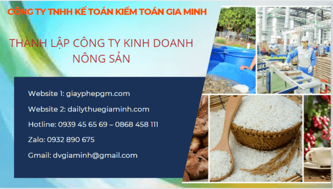 Thủ tục thành lập công ty kinh doanh nông sản Huế