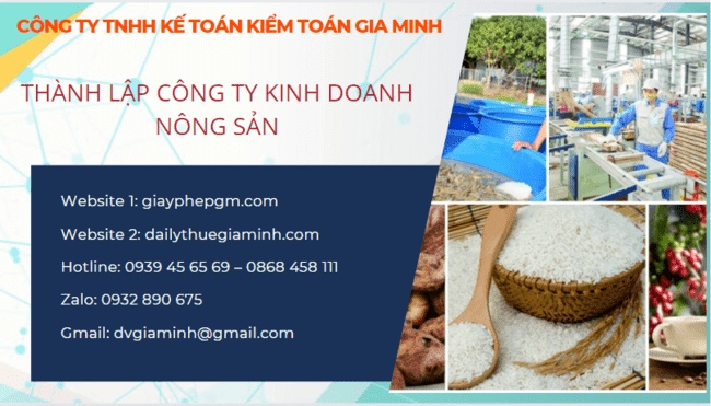 Thủ tục thành lập công ty kinh doanh nông sản Khánh Hòa