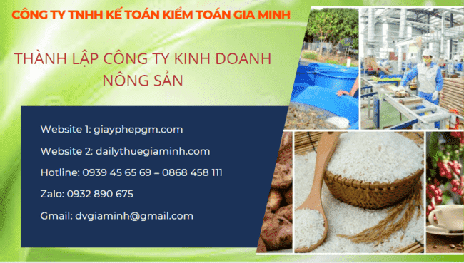 Thủ tục thành lập công ty kinh doanh nông sản Nghệ An