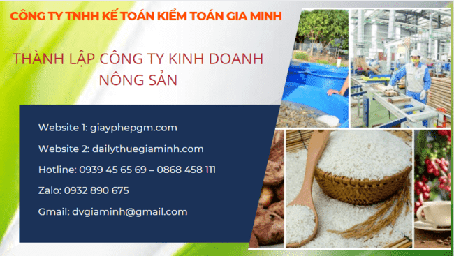 Thủ tục thành lập công ty kinh doanh nông sản Ninh Thuận