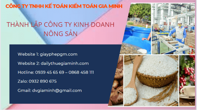 Thủ tục thành lập công ty kinh doanh nông sản Sóc Trăng