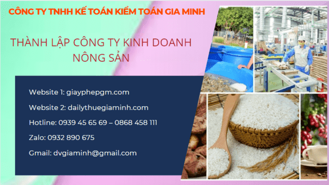 Thủ tục thành lập công ty kinh doanh nông sản Tây Ninh