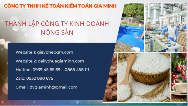 Thủ tục thành lập công ty kinh doanh nông sản Thanh Hóa