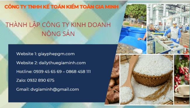 Thủ tục thành lập công ty kinh doanh nông sản Thành Phố Thủ Đức 
