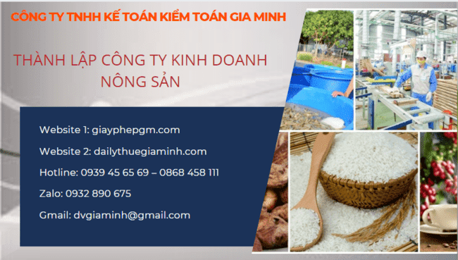 Thủ tục thành lập công ty kinh doanh nông sản tại Tiền Giang