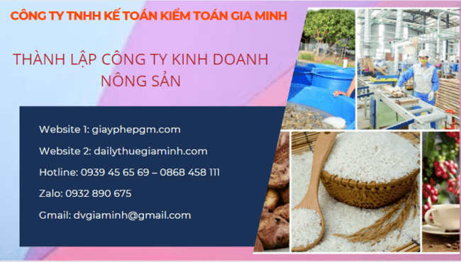 Thủ tục thành lập công ty kinh doanh nông sản Trà Vinh