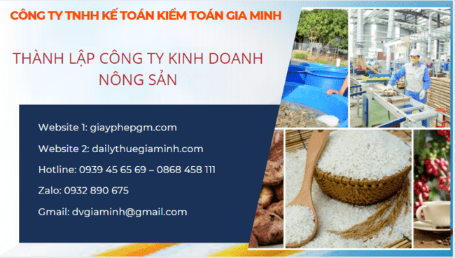THÀNH LẬP CÔNG TY KINH DOANH NÔNG SẢN TẠI TUYÊN QUANG 7 Thủ tục thành lập công ty kinh doanh nông sản Tuyên Quang