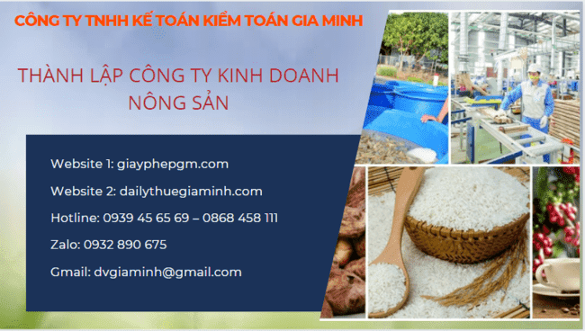 Thủ tục thành lập công ty kinh doanh nông sản Vĩnh Long