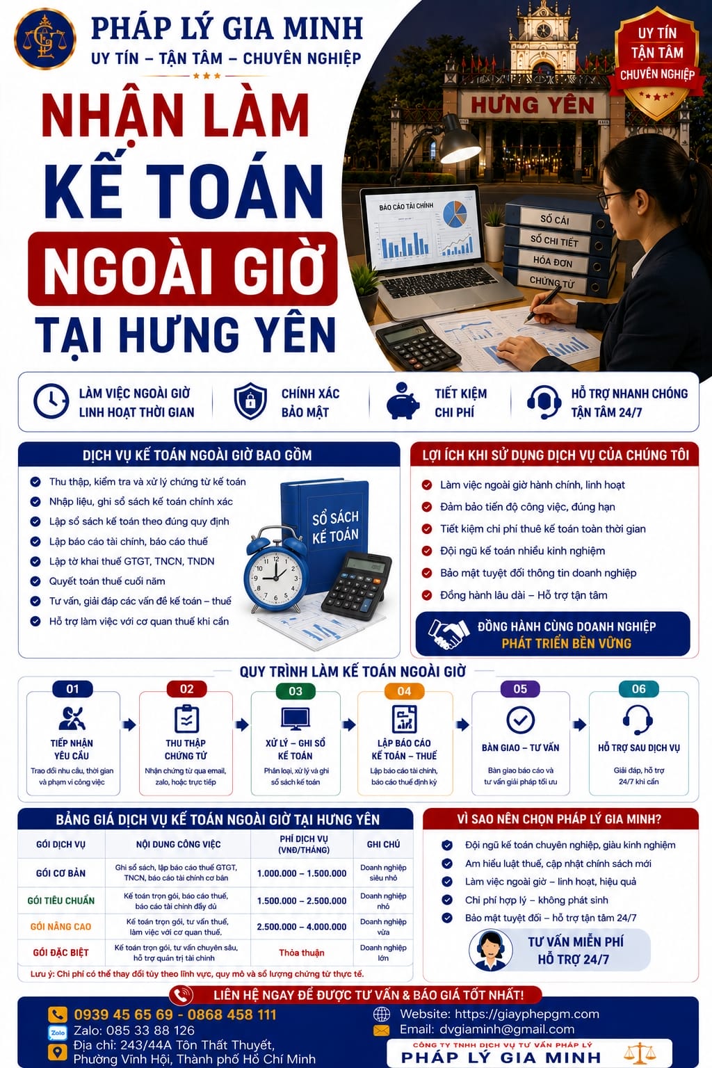Nhận làm kế toán ngoài giờ tại Hưng Yên