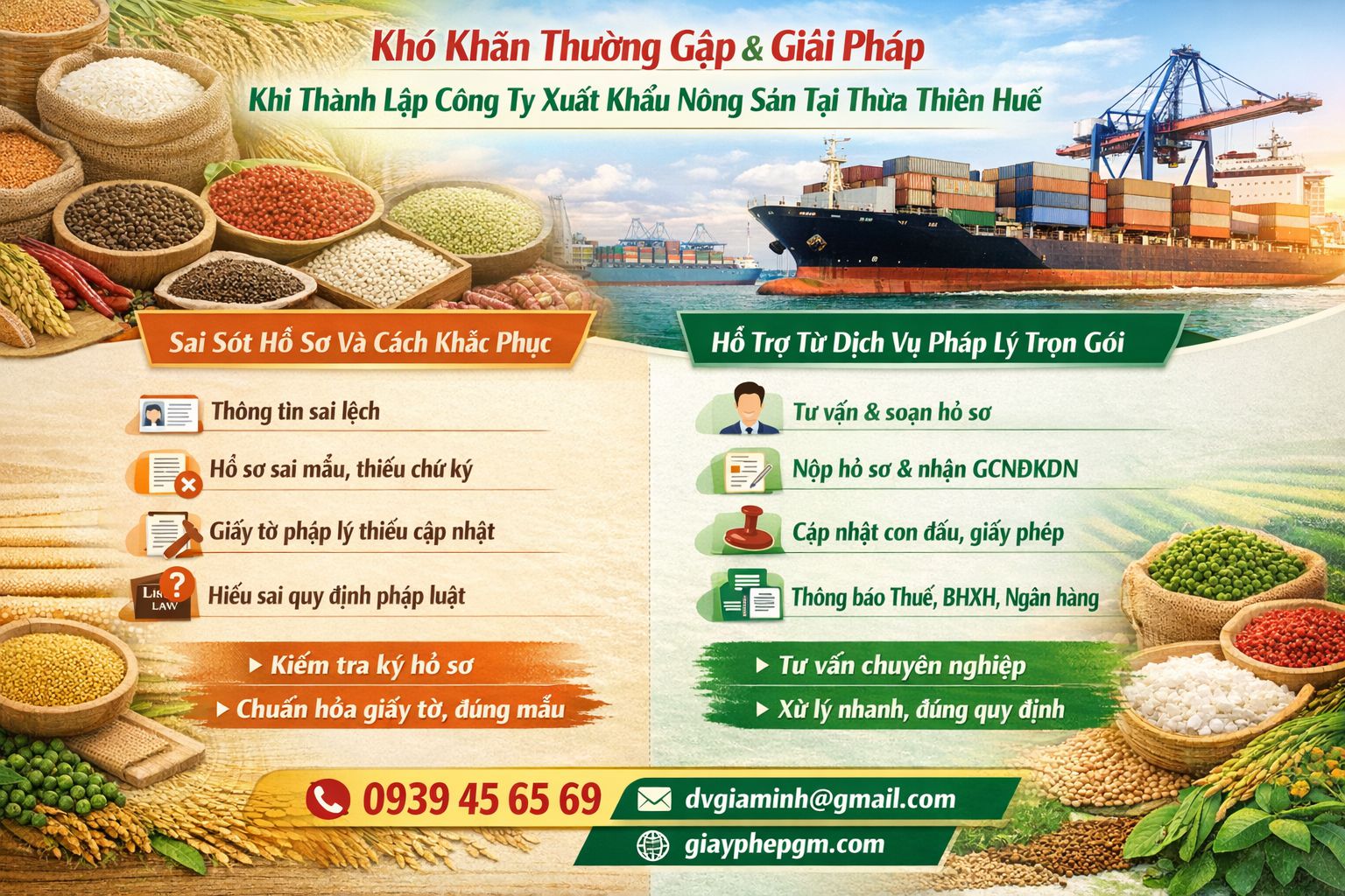 quy trình thành lập công ty xuất khẩu nông sản tại Thừa Thiên Huế