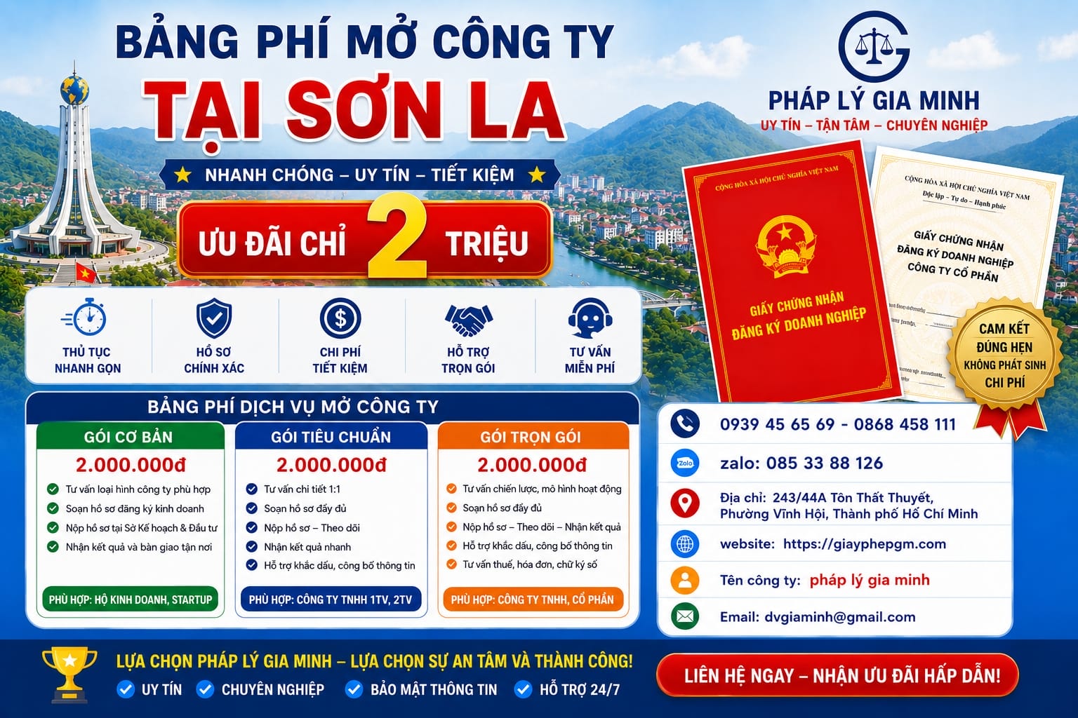 Thành lập doanh nghiệp cho thuê phòng tại Sơn La