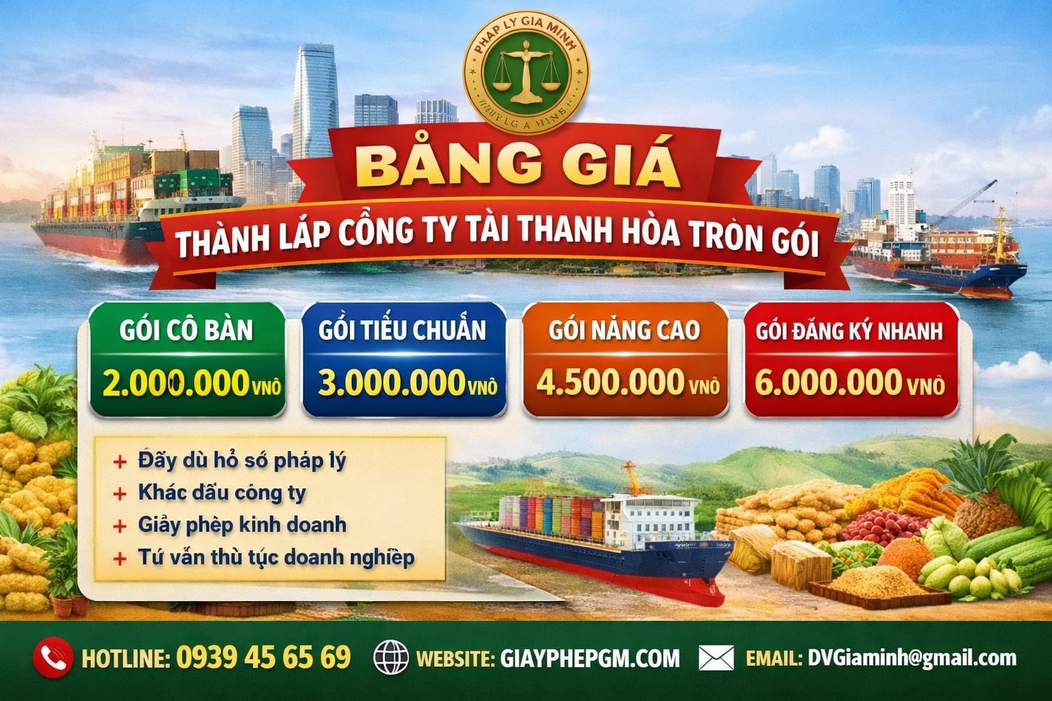 Thủ tục mở công ty kinh doanh nông sản tại Thanh Hóa