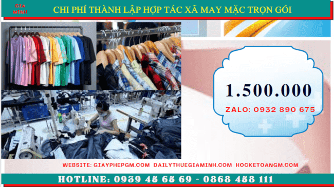 Dịch vụ thành lập hợp tác xã may mặc trọn gói tại Cần Thơ 5 Chi phí thành lập hợp tác xã trọn gói tại Cần Thơ
