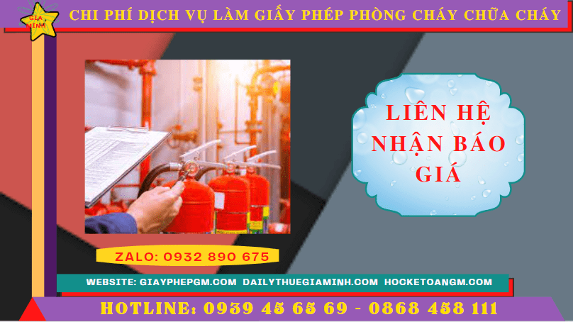 DỊCH VỤ LÀM GIẤY PHÉP PHÒNG CHÁY CHỮA CHÁY TẠI TP ĐÀ NẴNG 5 Chi phí làm giấy phép phòng cháy chữa cháy tại TP Đà Nẵng