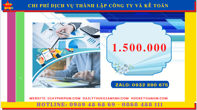 Bảng giá dịch vụ kế toán thành lập công ty tại Hà Nội