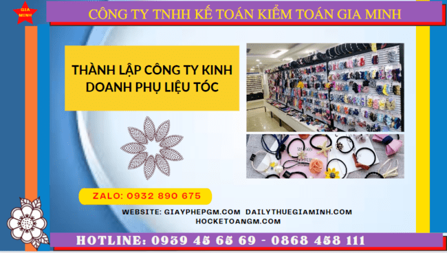 Thành lập công ty kinh doanh phụ liệu tóc tại Cần Thơ 4 Thành lập doanh nghiệp kinh doanh phụ liệu tóc tại Cần Thơ
