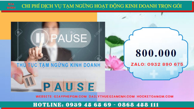 Dịch vụ tạm ngừng hoạt động kinh doanh trọn gói tại Hà Nội 11 Chi phí thủ tục tạm ngừng kinh doanh công ty tại Hà Nội